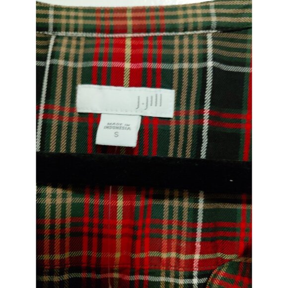 J Jill Womens Button Up Long Sleeve Blouse Red Green Black Plaid Rayon Small NWT - Picture 7 of 7